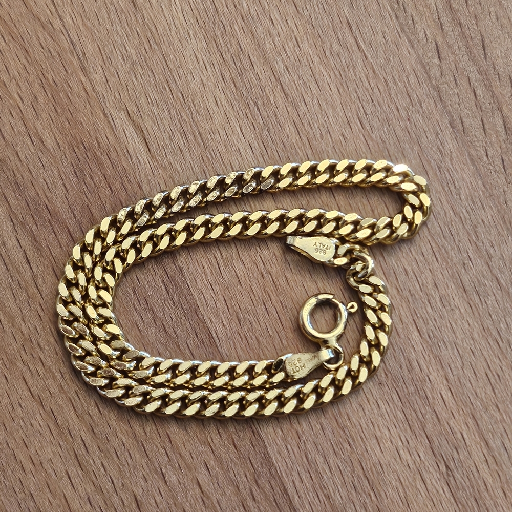 Vintage 925 HTC Italy Gold Chain Bracelet